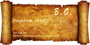 Beythum Orbó névjegykártya